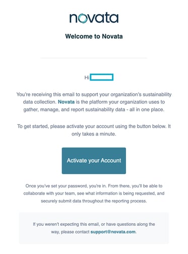 Activation email example